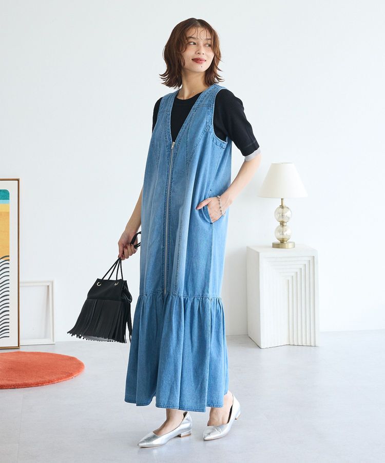 Green Parks「・SUGAR SPOON W-ZIPデニムロングワンピ」|ワンピース|