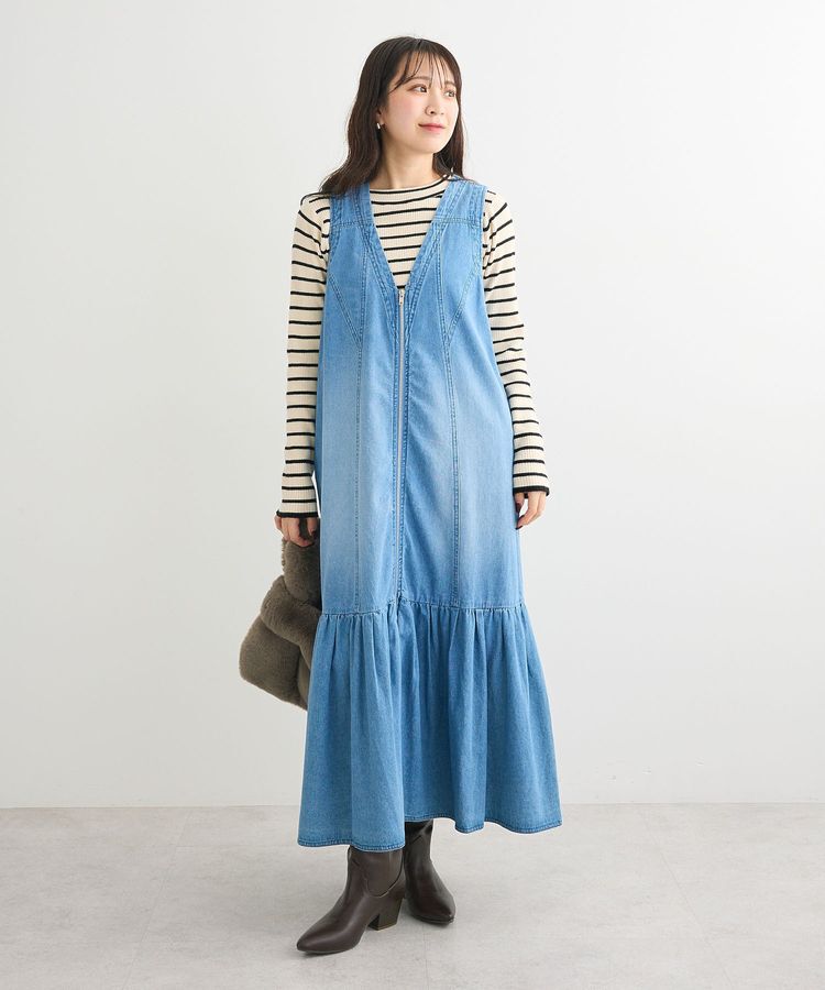 Green Parks「・SUGAR SPOON W-ZIPデニムロングワンピ」|ワンピース|Indigo