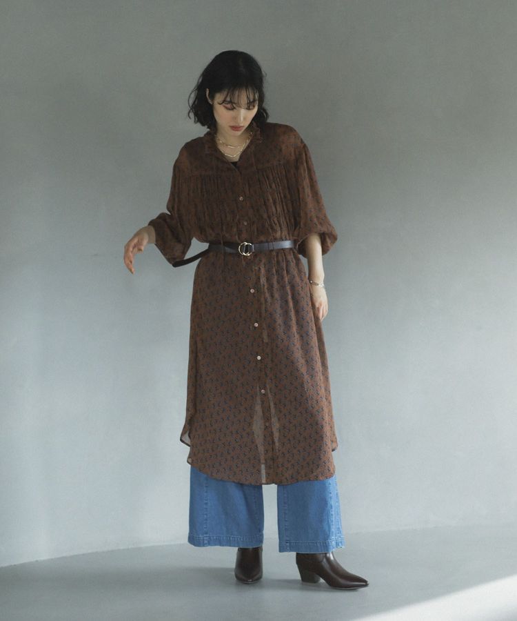 Green Parks「花柄シフォン楊柳ワンピース」|ワンピース|