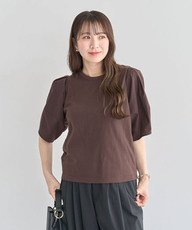 Green Parks「・ELENCARE DUE バックZIPハイブリットT」|Tシャツ・カットソー|Brown