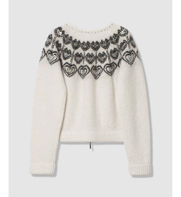 LOULOU WILLOUGHBY「【LOULOU WILLOUGHBY】ハートJQニットブルゾン」|ブルゾン・スタジャン|