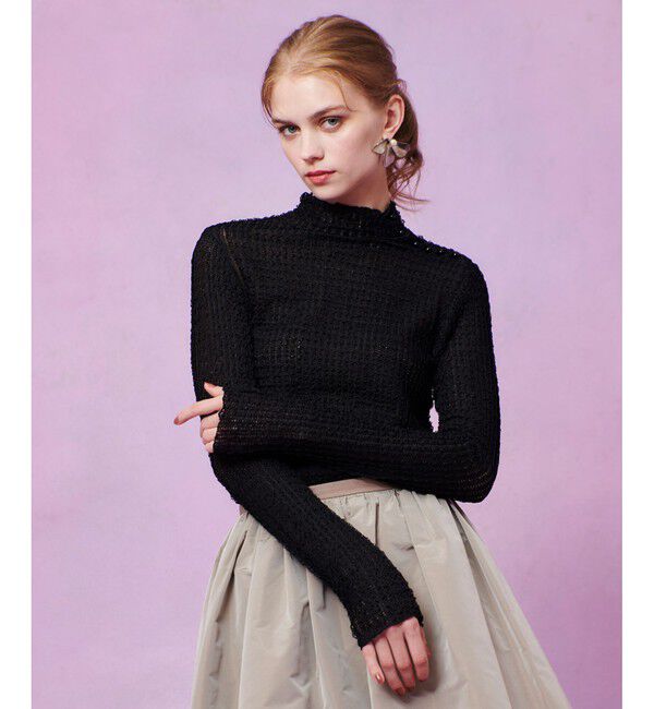 LOULOU WILLOUGHBY「【LOULOU WILLOUGHBY】ティアードラッセルプルオーバー」|Tシャツ・カットソー|ブラック