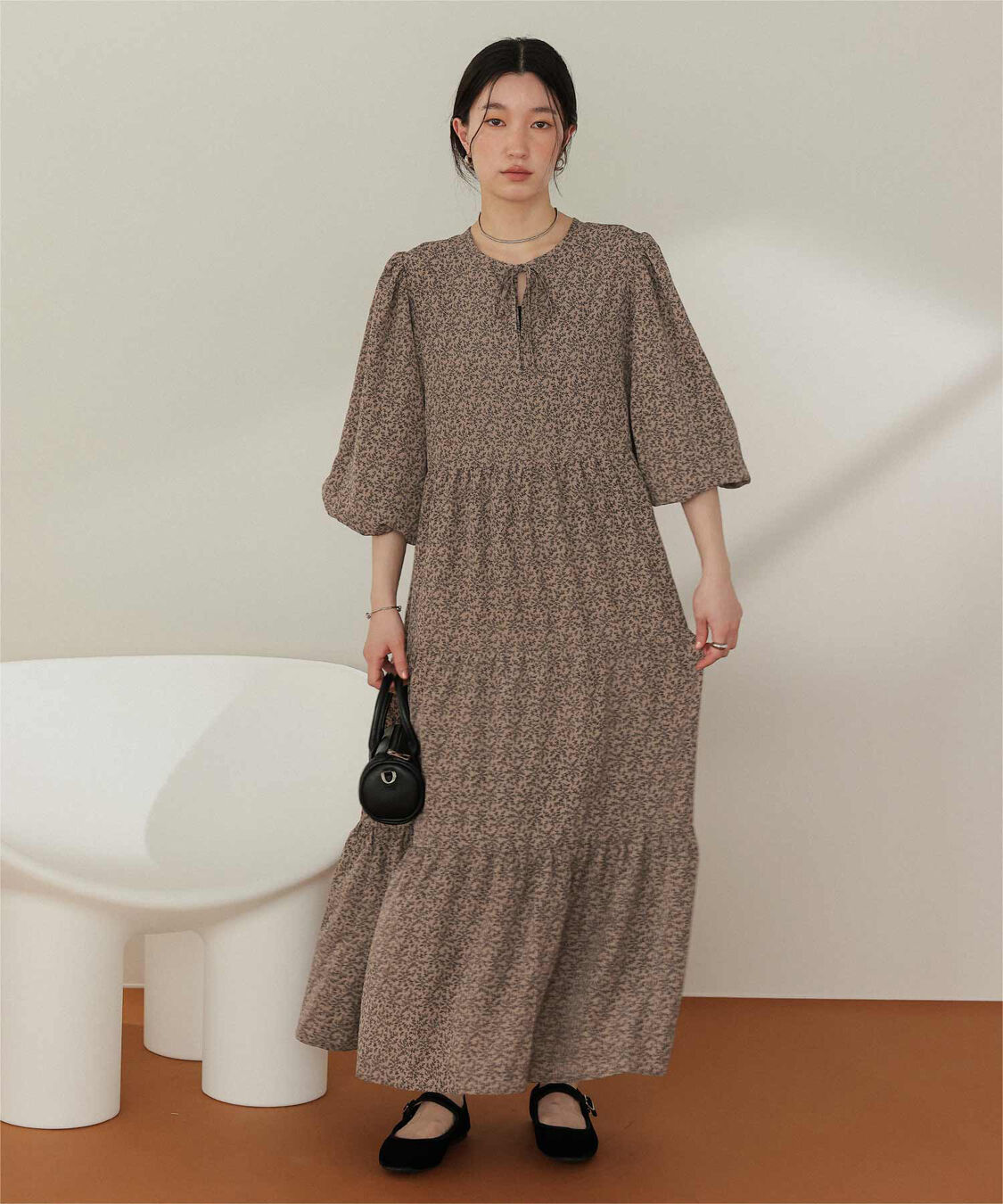 titivate「前後2way花柄ティアードワンピース」|ワンピース|