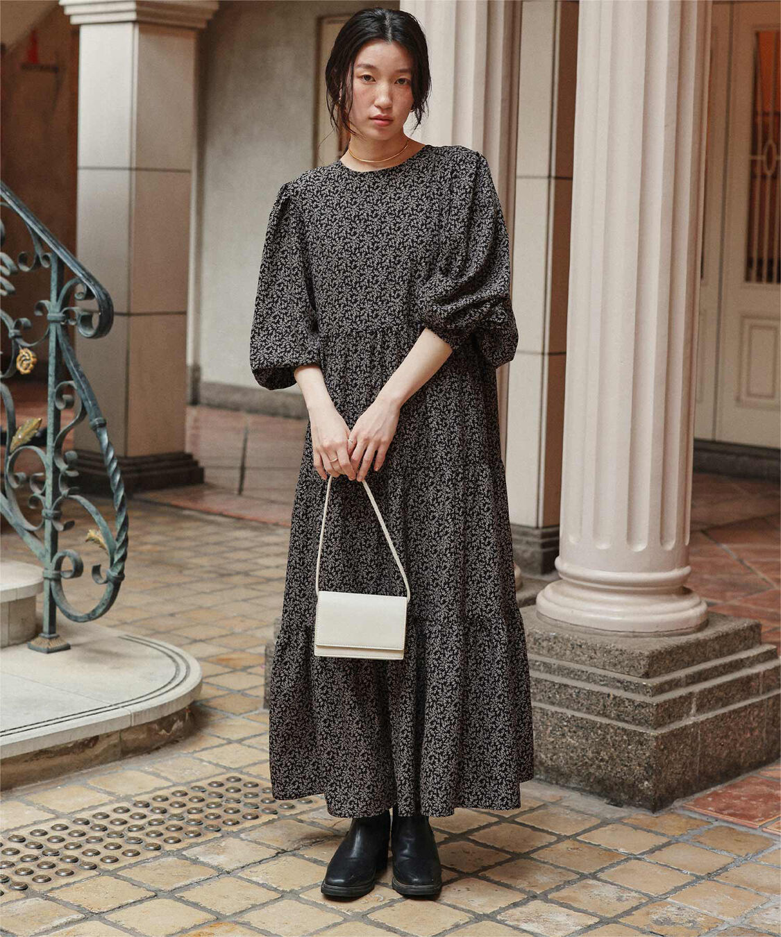 titivate「前後2way花柄ティアードワンピース」|ワンピース|