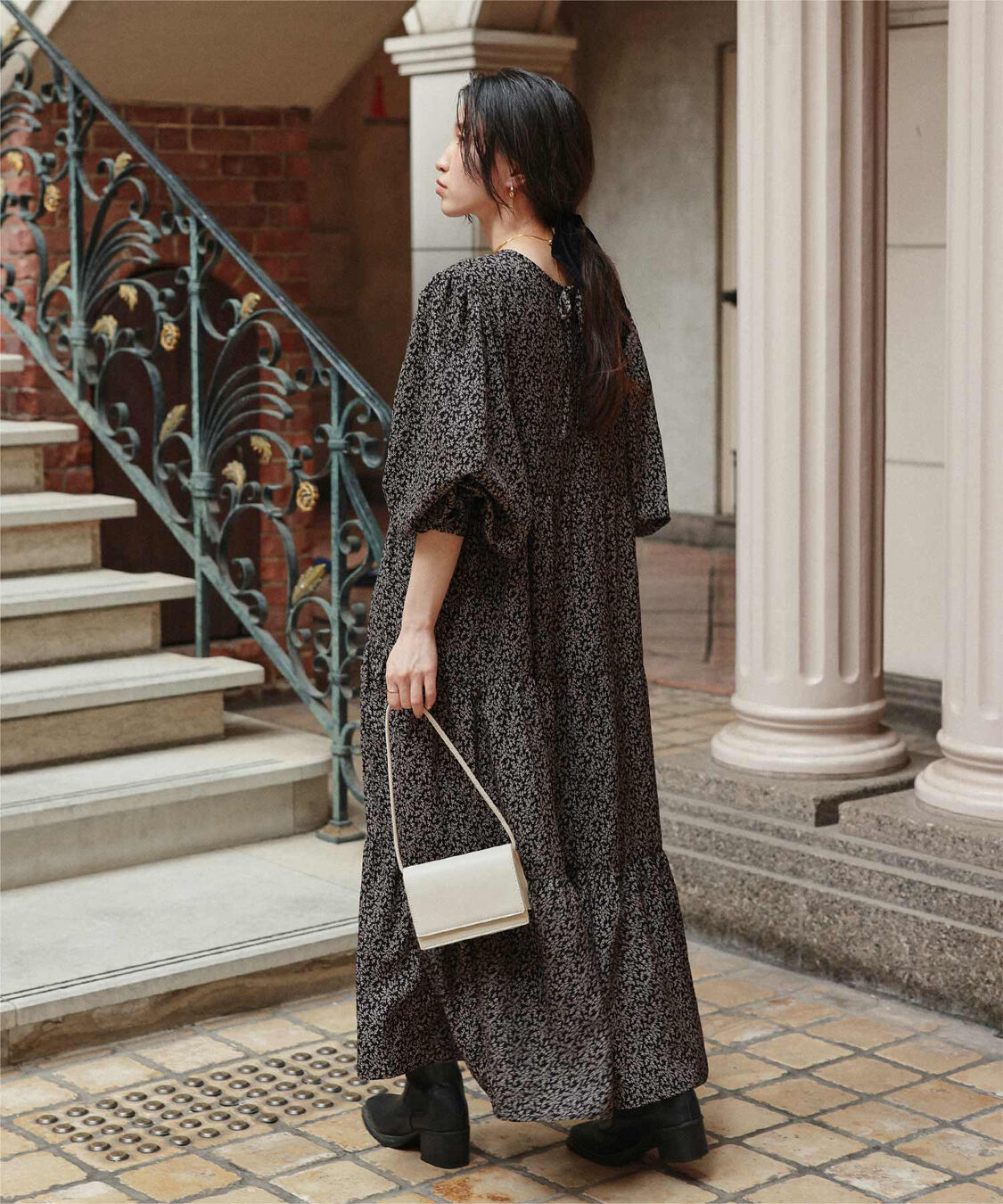 titivate「前後2way花柄ティアードワンピース」|ワンピース|