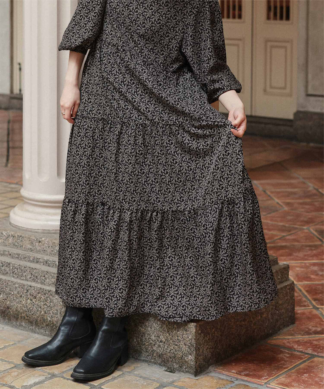 titivate「前後2way花柄ティアードワンピース」|ワンピース|