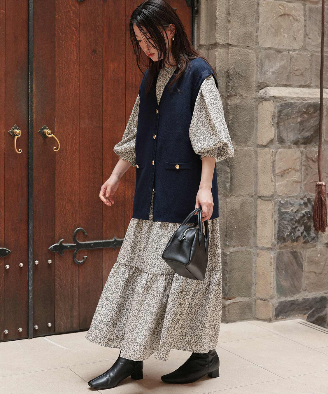 titivate「前後2way花柄ティアードワンピース」|ワンピース|