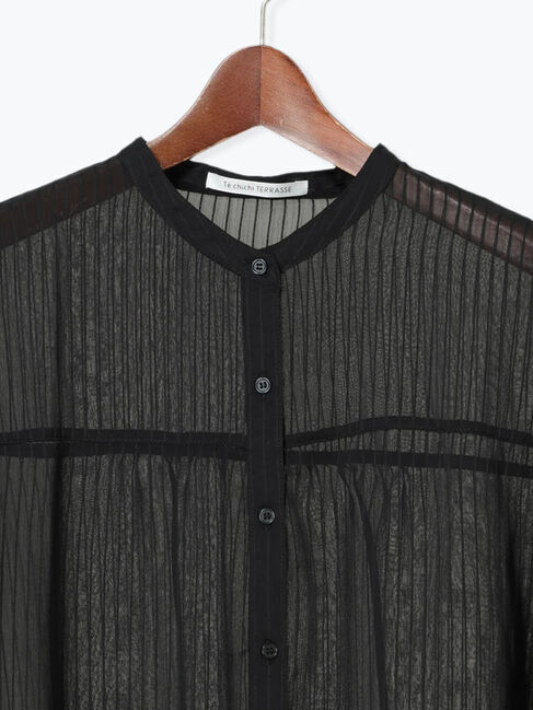 Te chichi TERRASSE「袖シャーリングシアーストライプブラウス」|シャツ・ブラウス|