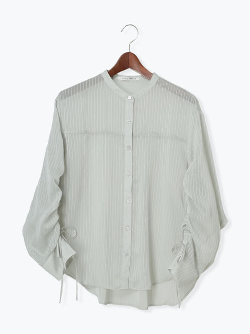 Te chichi TERRASSE「袖シャーリングシアーストライプブラウス」|シャツ・ブラウス|ミント