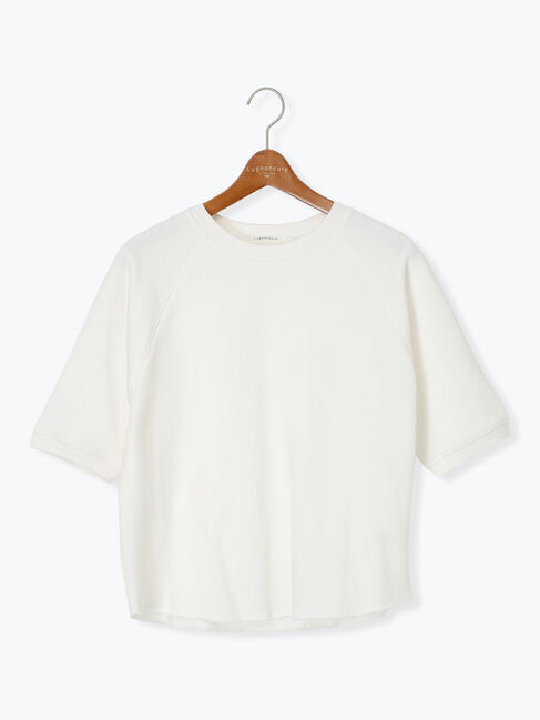 Lugnoncure「ソフトタッチミニ裏毛半袖プルオーバー《2025autumn catalog item》」|Tシャツ・カットソー|オフホワイト