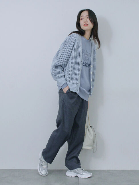 Samansa Mos2 blue「裏毛ロゴスウェット」|Tシャツ・カットソー|