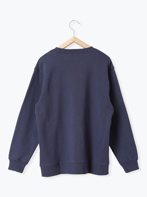 Samansa Mos2 blue「裏毛ロゴスウェット」|Tシャツ・カットソー|