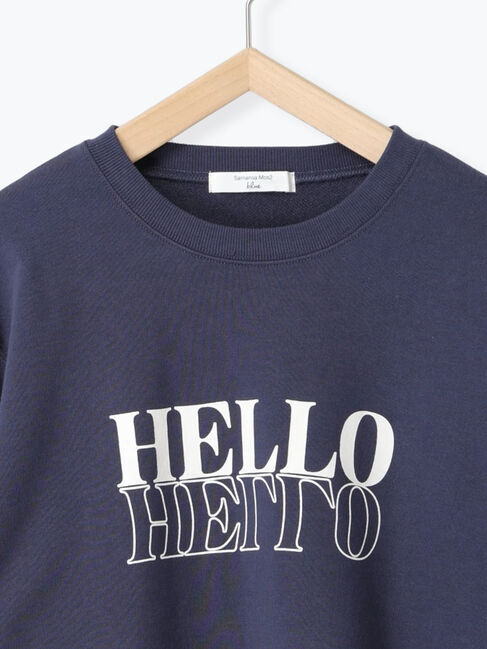 Samansa Mos2 blue「裏毛ロゴスウェット」|Tシャツ・カットソー|