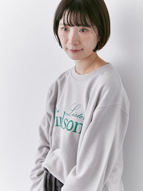 Samansa Mos2 blue「裏毛ロゴスウェット」|Tシャツ・カットソー|