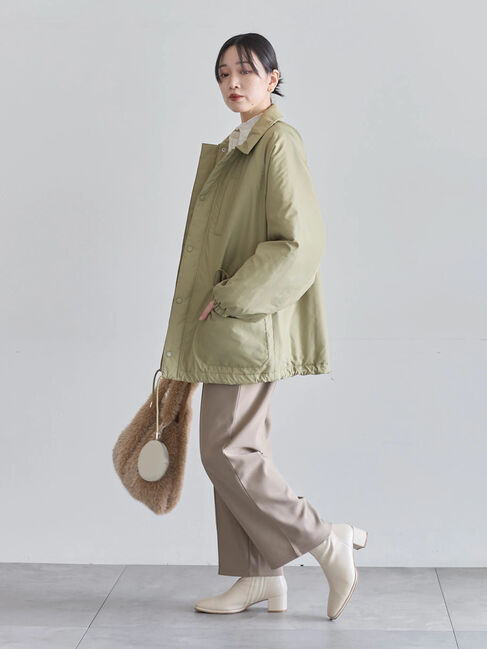 Samansa Mos2 blue「襟付中綿ブルゾン」|ブルゾン・スタジャン|