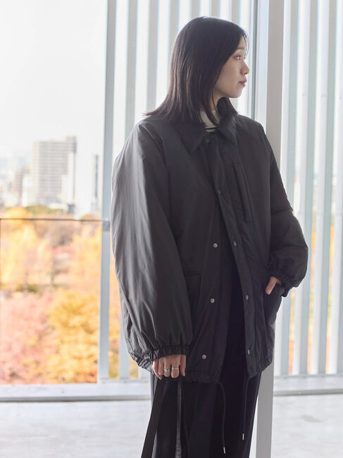 Samansa Mos2 blue「襟付中綿ブルゾン」|ブルゾン・スタジャン|