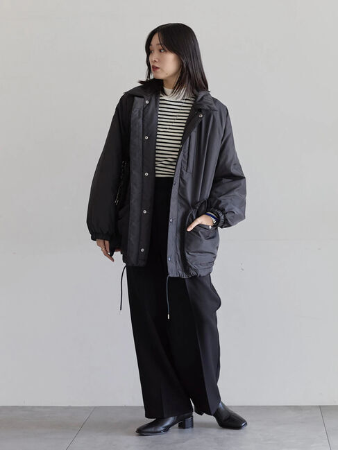 Samansa Mos2 blue「襟付中綿ブルゾン」|ブルゾン・スタジャン|