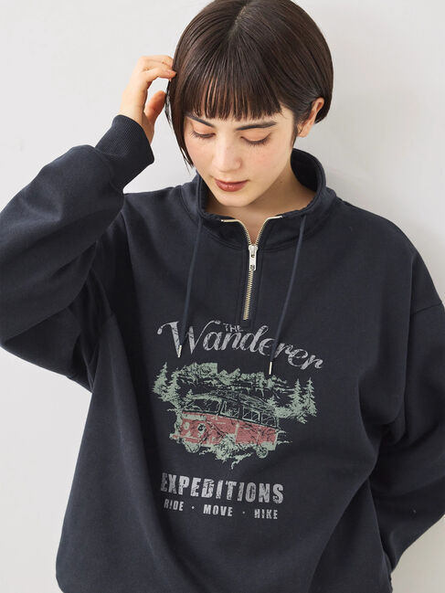 SM2「裏起毛ハーフジッププルオーバー」|Tシャツ・カットソー|ネイビー