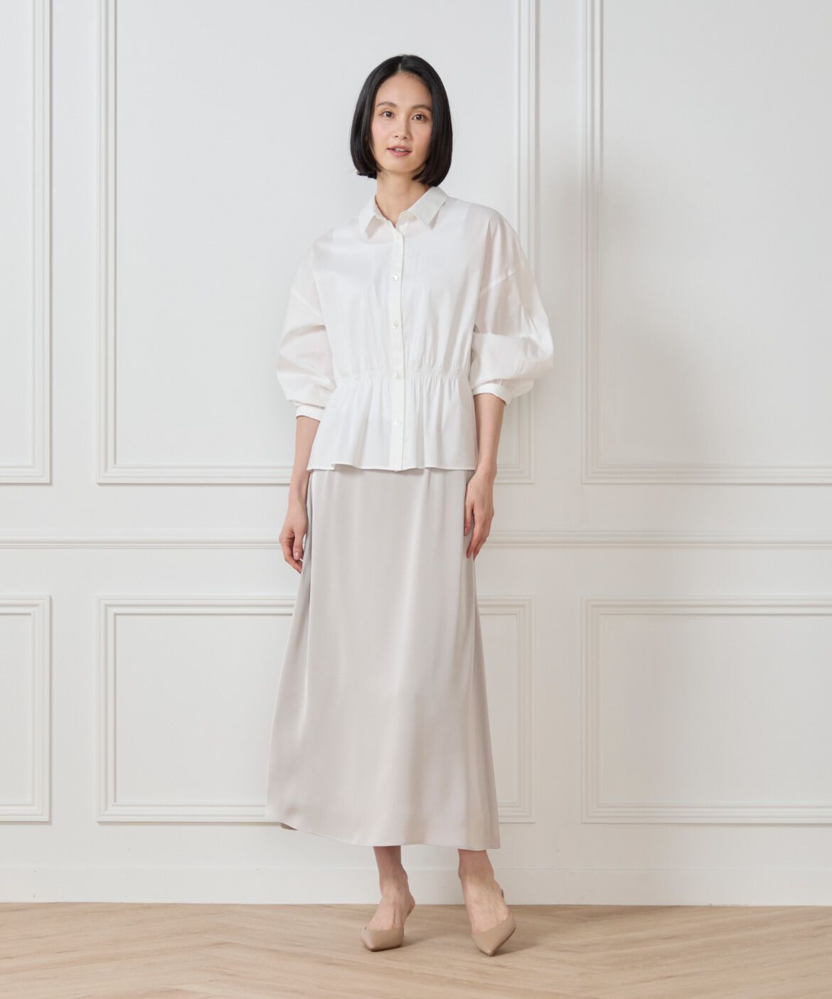 7-IDconcept.「ウエストシャーリングブラウス」|シャツ・ブラウス|