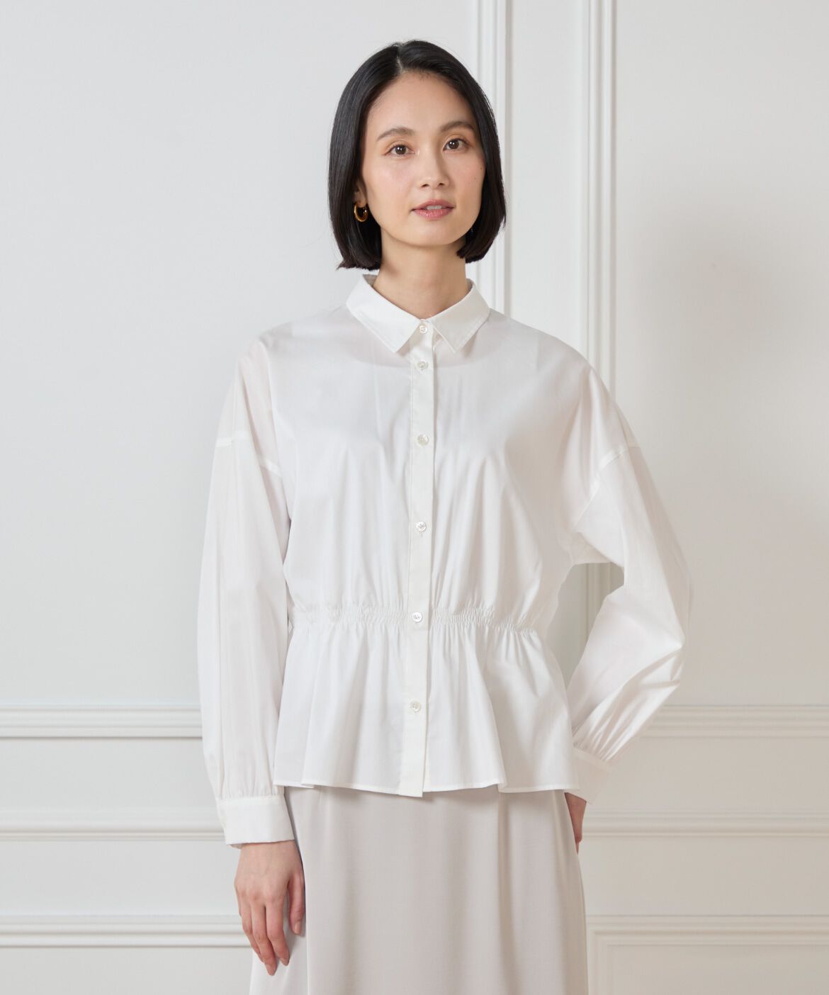 7-IDconcept.「ウエストシャーリングブラウス」|シャツ・ブラウス|