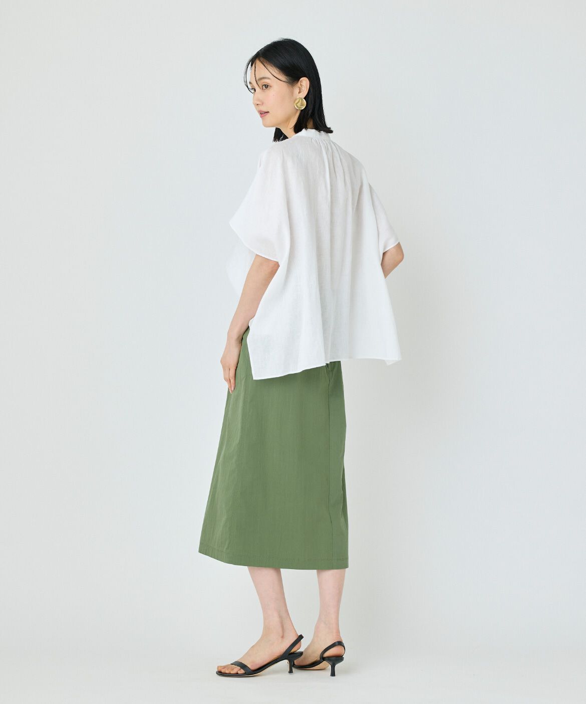 7-IDconcept.「ポンチョ風バンドカラーブラウス」|シャツ・ブラウス|