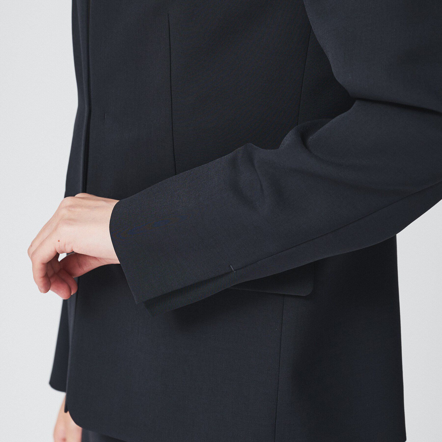 UNTITLED「【通勤スーツ/入卒/セレモニー】ライトウェイト ストレッチカラーレスジャケット」|ノーカラージャケット|