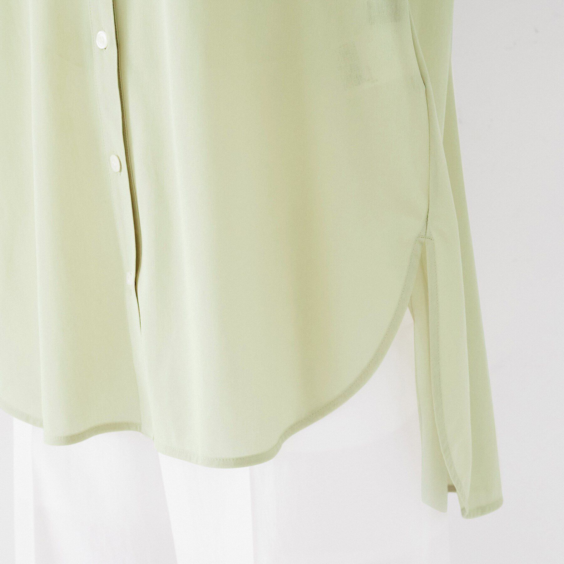 UNTITLED「【ゆったりシルエット/シアー】トリコットバンドカラーシャツ」|シャツ・ブラウス|