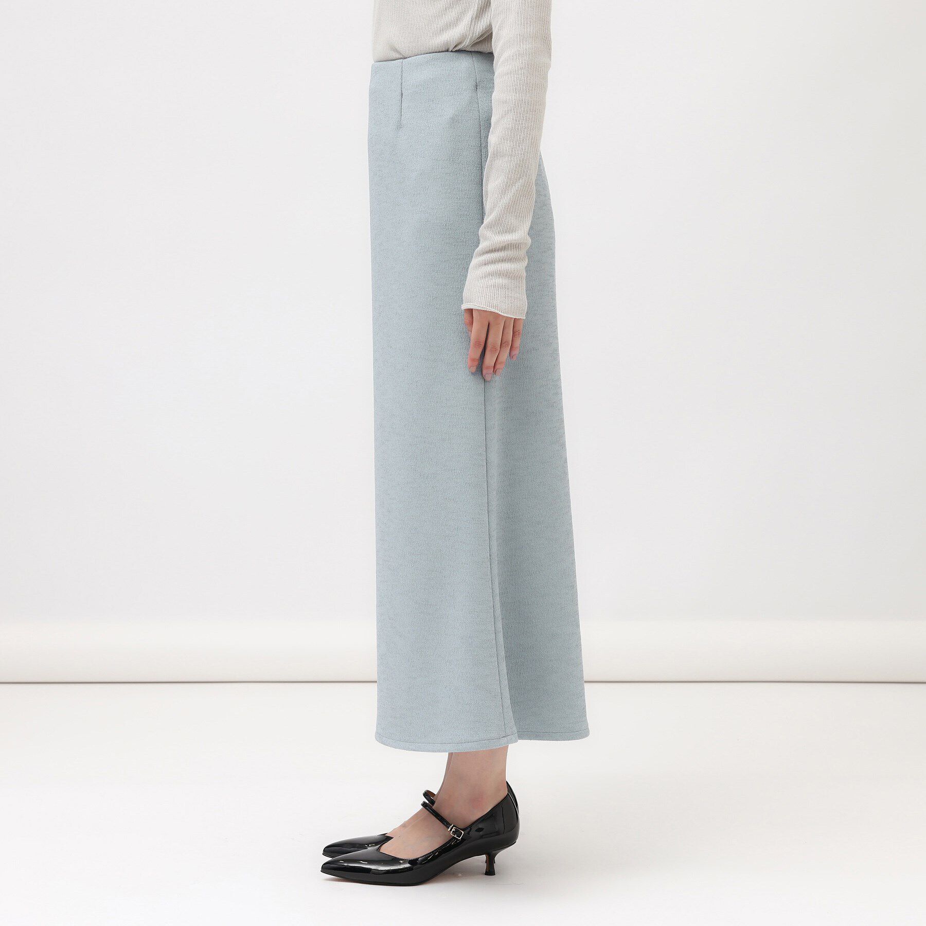 UNTITLED「【ストレッチ/オールシーズン対応】スラブジャージフレアスカート」|スカート|