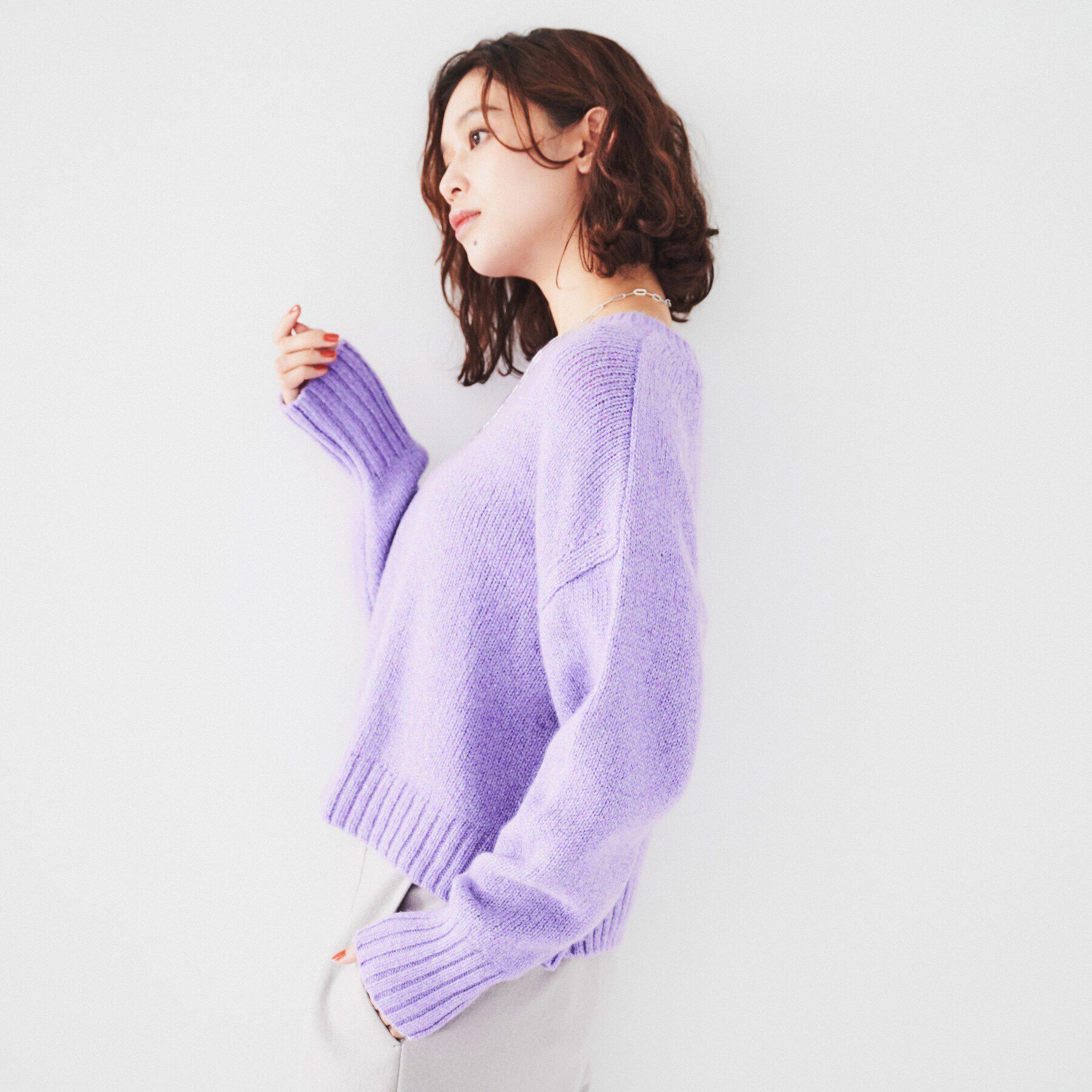 UNTITLED「【ラメ見え/ショート丈】クロップドニット」|ニット・セーター|