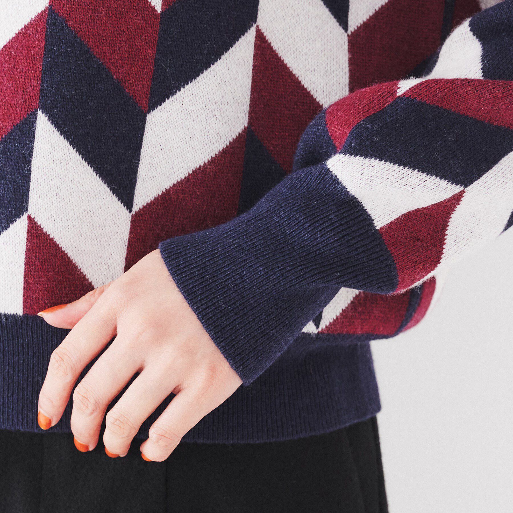 UNTITLED「【着映え/すっきり丈】ジオメトリック柄ジャカードニット」|ニット・セーター|