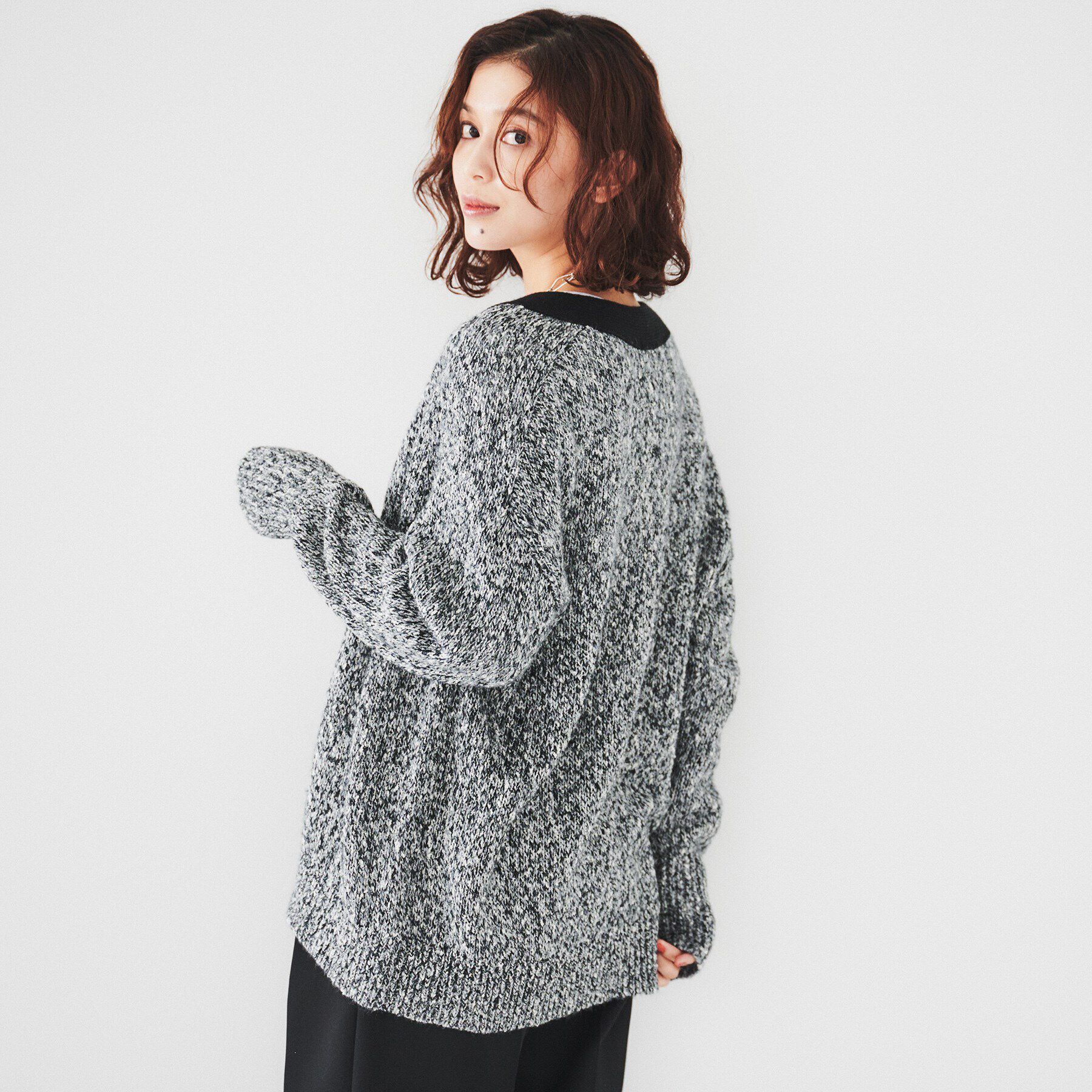 UNTITLED「【ゆったり/こなれ感】ミックスツイストカーディガンニット」|カーディガン|