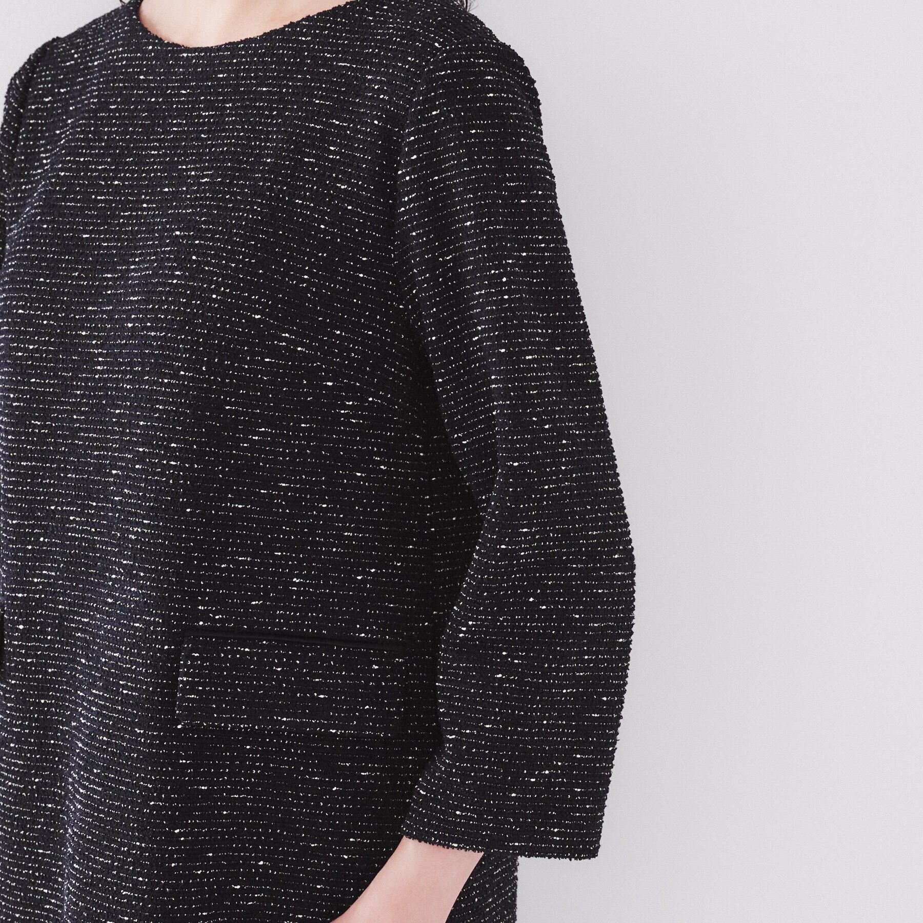 UNTITLED「【日本製/きれいめ】ツイードライクジャージ サックワンピース」|ワンピース|