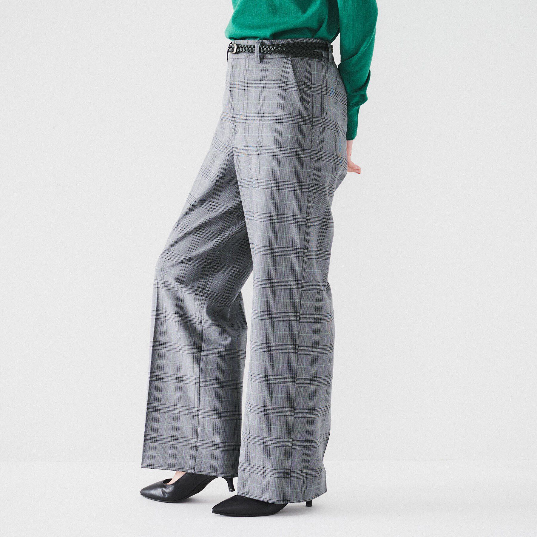 UNTITLED「【裏起毛/後ろウエストゴム/日本製】タックなしフルレングスワイドパンツ」|その他|