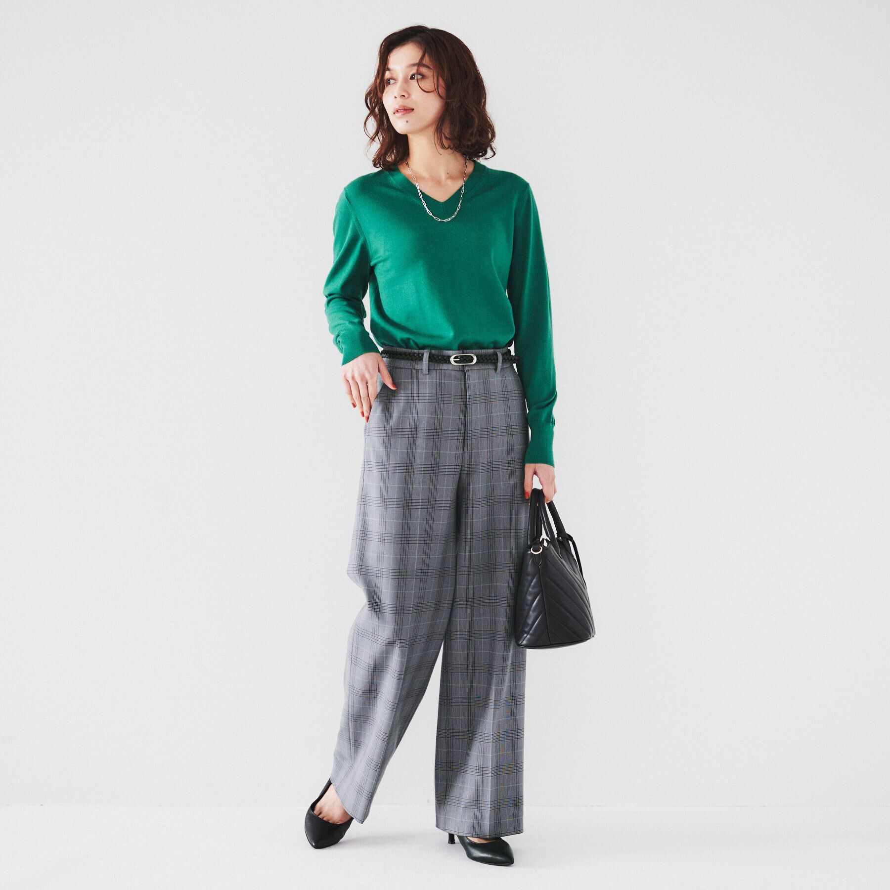 UNTITLED「【裏起毛/後ろウエストゴム/日本製】タックなしフルレングスワイドパンツ」|その他|