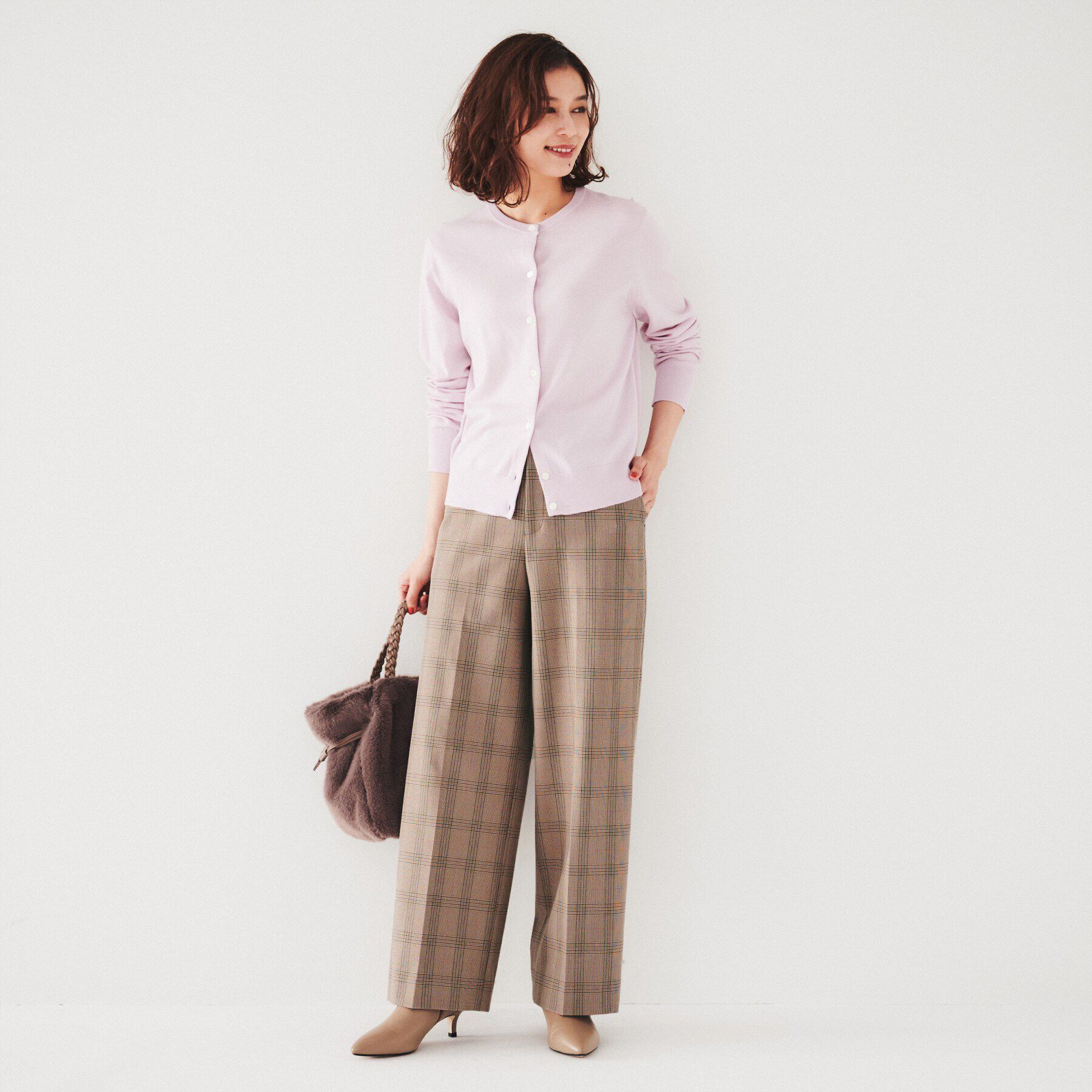 UNTITLED「【裏起毛/後ろウエストゴム/日本製】タックなしフルレングスワイドパンツ」|その他|