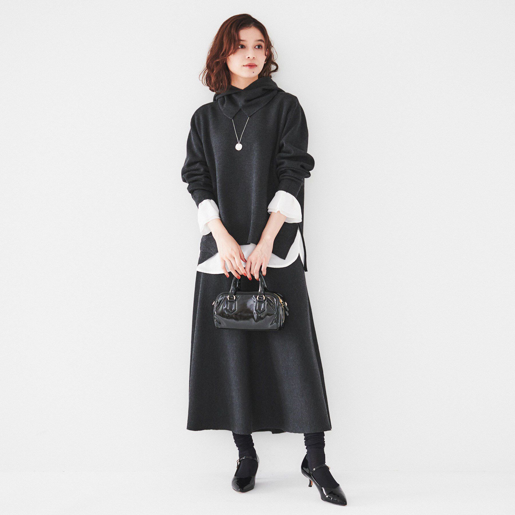 UNTITLED「【セットアップ可能/スウェットライク】セミフレアニットスカート」|スカート|