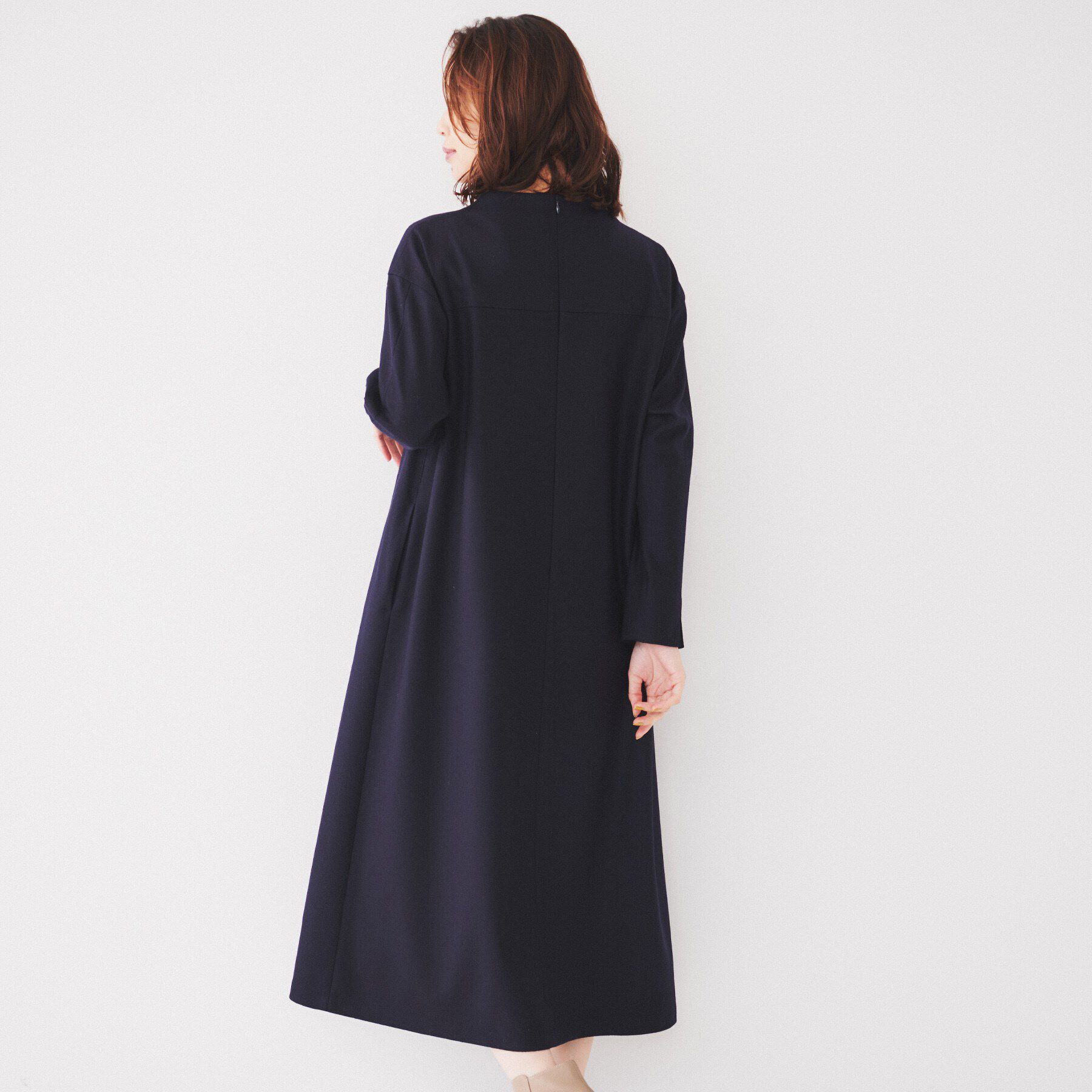 UNTITLED「【ポケットあり/きれいめ】ベルト付きモックネックワンピース」|ワンピース|