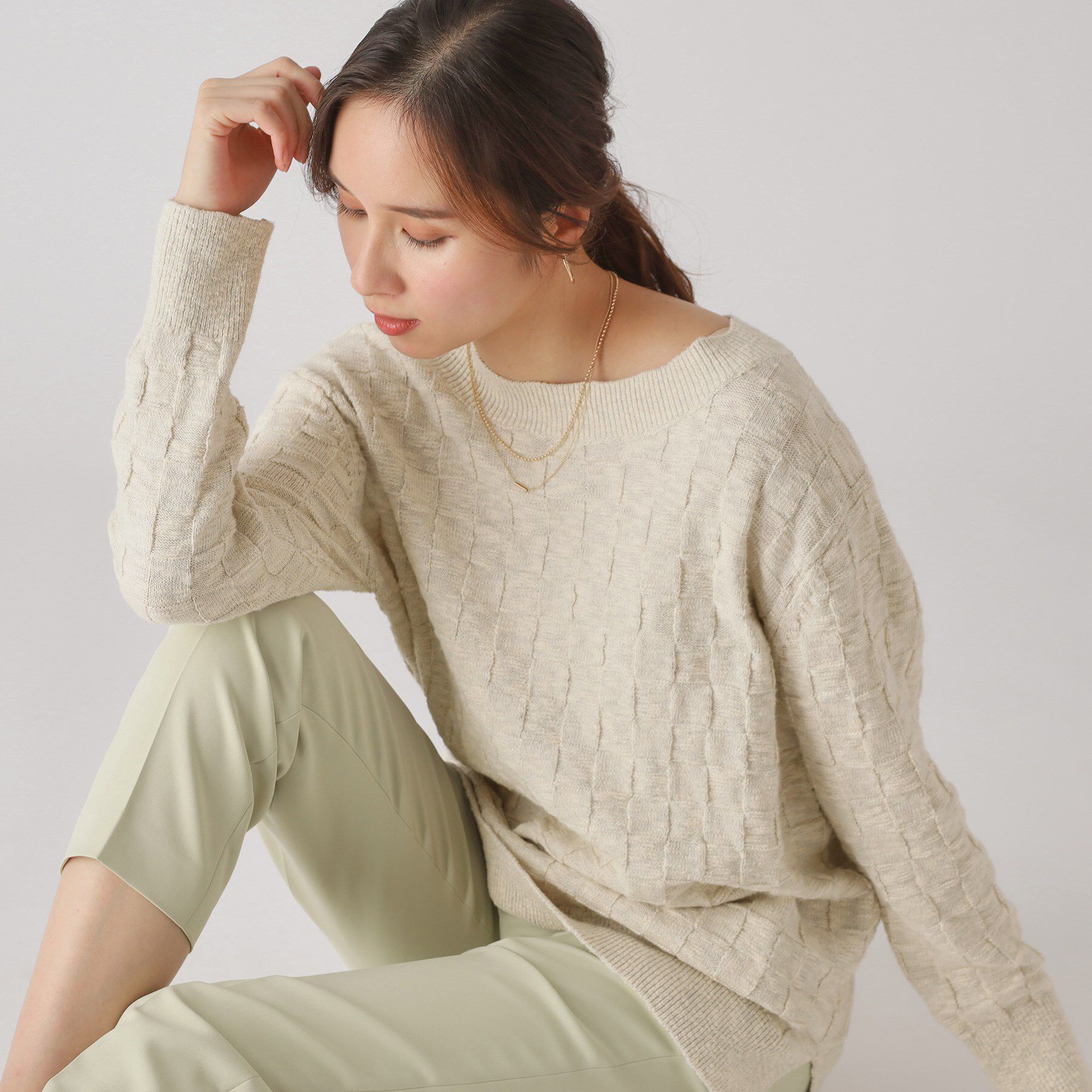 COUP DE CHANCE「【洗える】前後2WAYロング丈ニットトップス」|ニット・セーター|