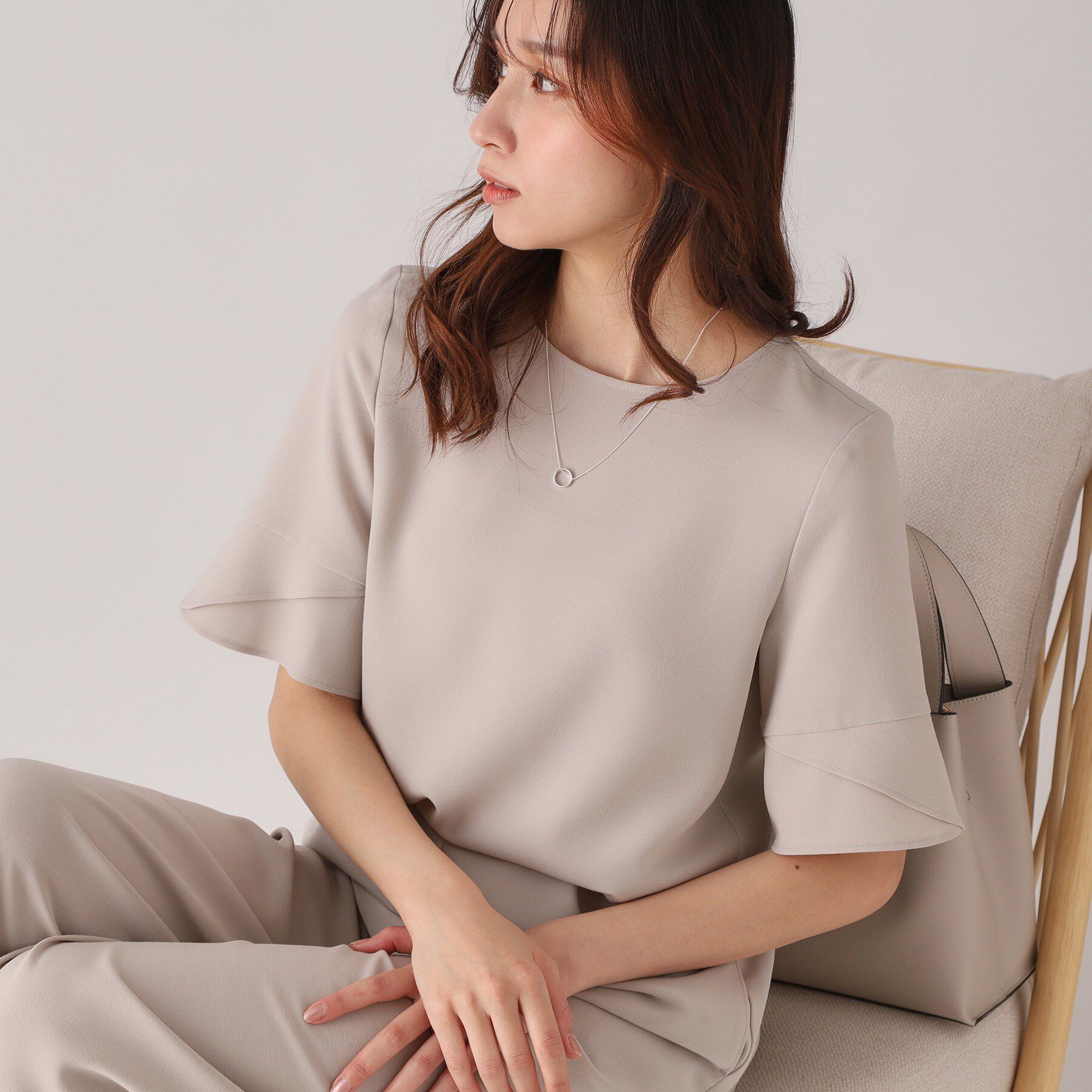 COUP DE CHANCE「【洗える／日本製】袖デザインブラウス」|シャツ・ブラウス|ベージュ(052)