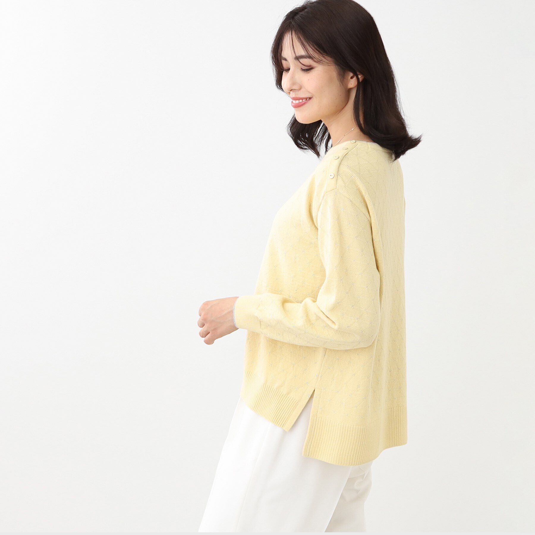 Reflect「【洗える】ラメジャカードニット」|ニット・セーター|