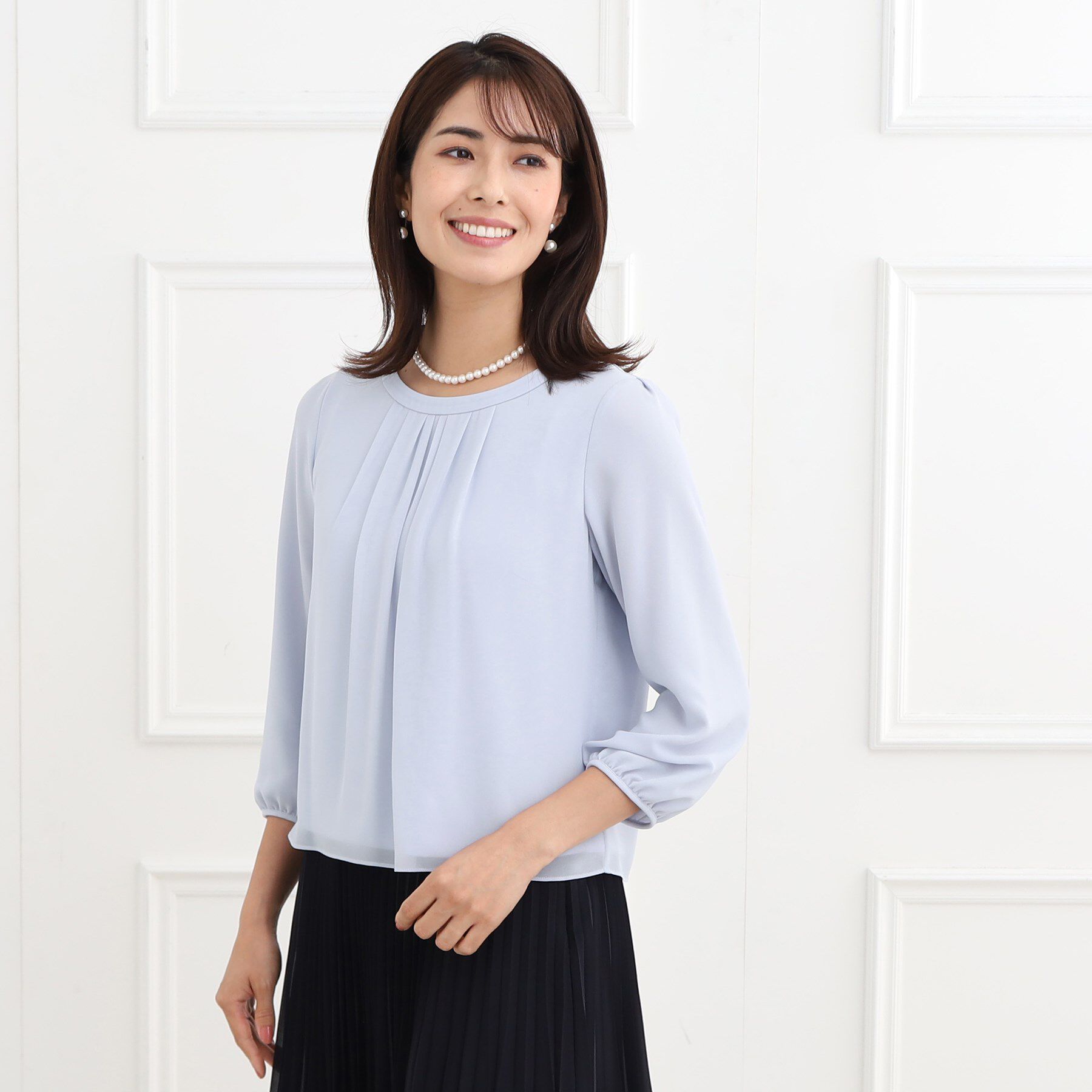 Reflect「【マシンウォッシュ可】ピンタックブラウス」|シャツ・ブラウス|