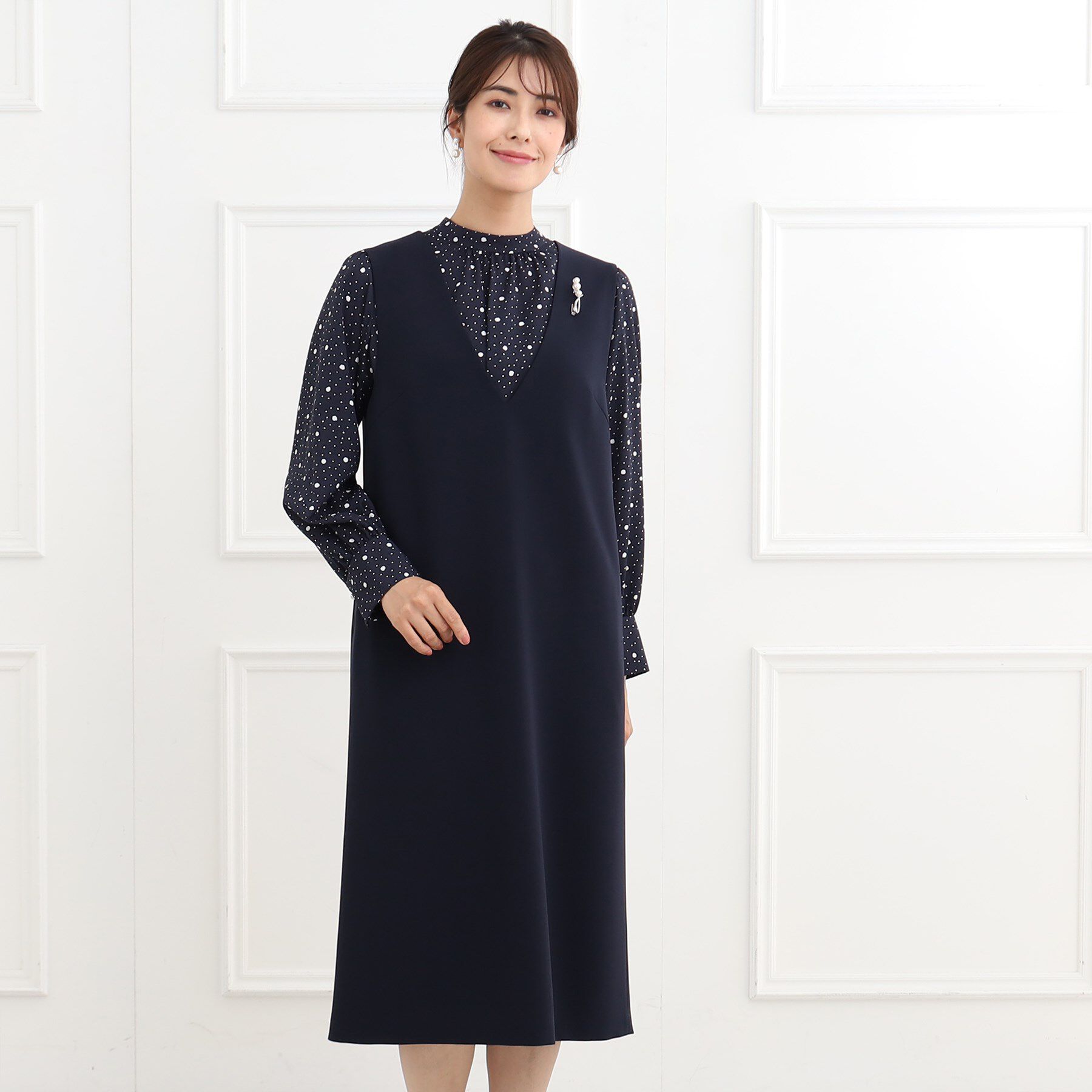 Reflect「【フォーマル/洗える/セットアップ可】ジャンパースカート」|ワンピース|ネイビー(094)