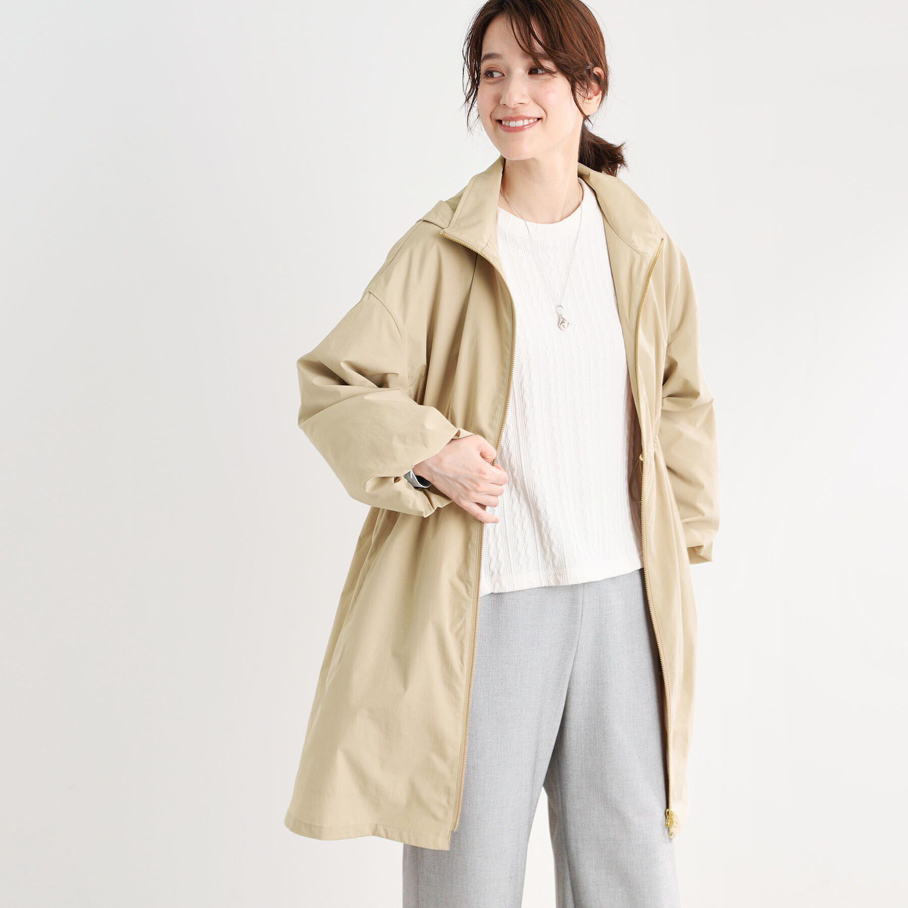 Reflect「【夏SALE／E‐QUALITY／洗える】ロング丈ライティカジュアルコート」|その他|ベージュ(052)