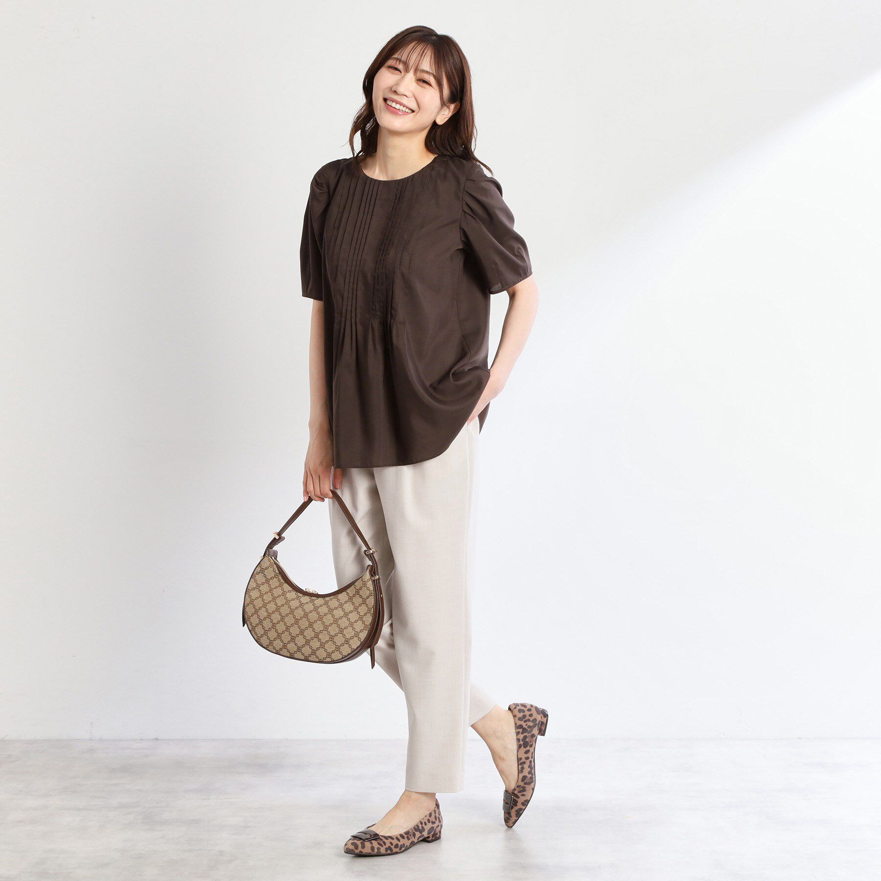 Reflect「【すっきり見え！長め丈】ピンタックデザインチュニックブラウス」|シャツ・ブラウス|