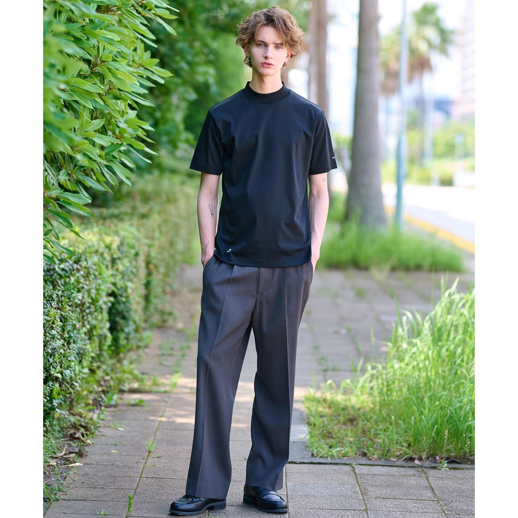 DRESSTERIOR「【接触冷感/抗菌防臭/消臭】ICE CLEAR COTTON モックネックT」|Tシャツ・カットソー|