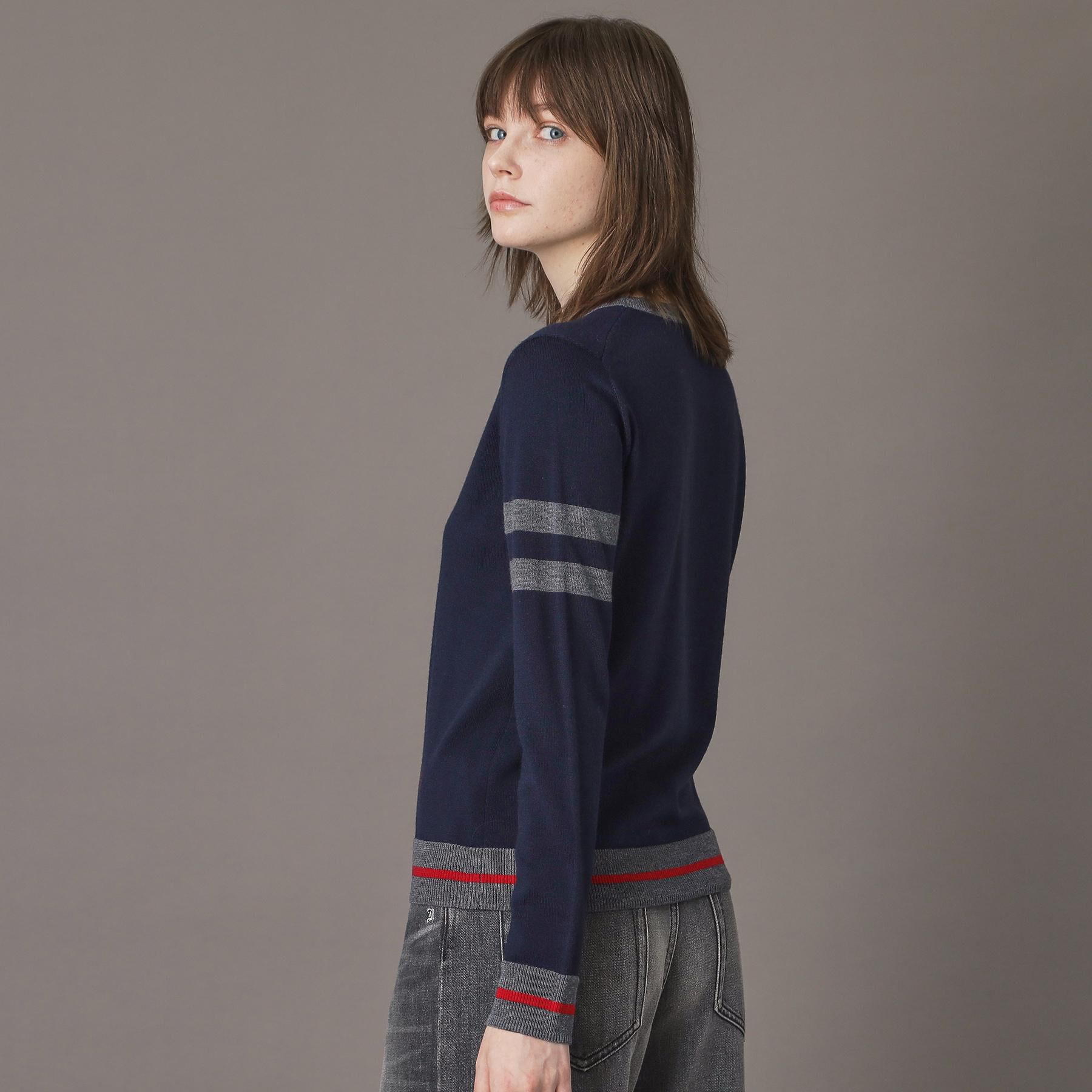 DRESSTERIOR「ファインメリノクルーネックラインプルオーバー」|ニット・セーター|