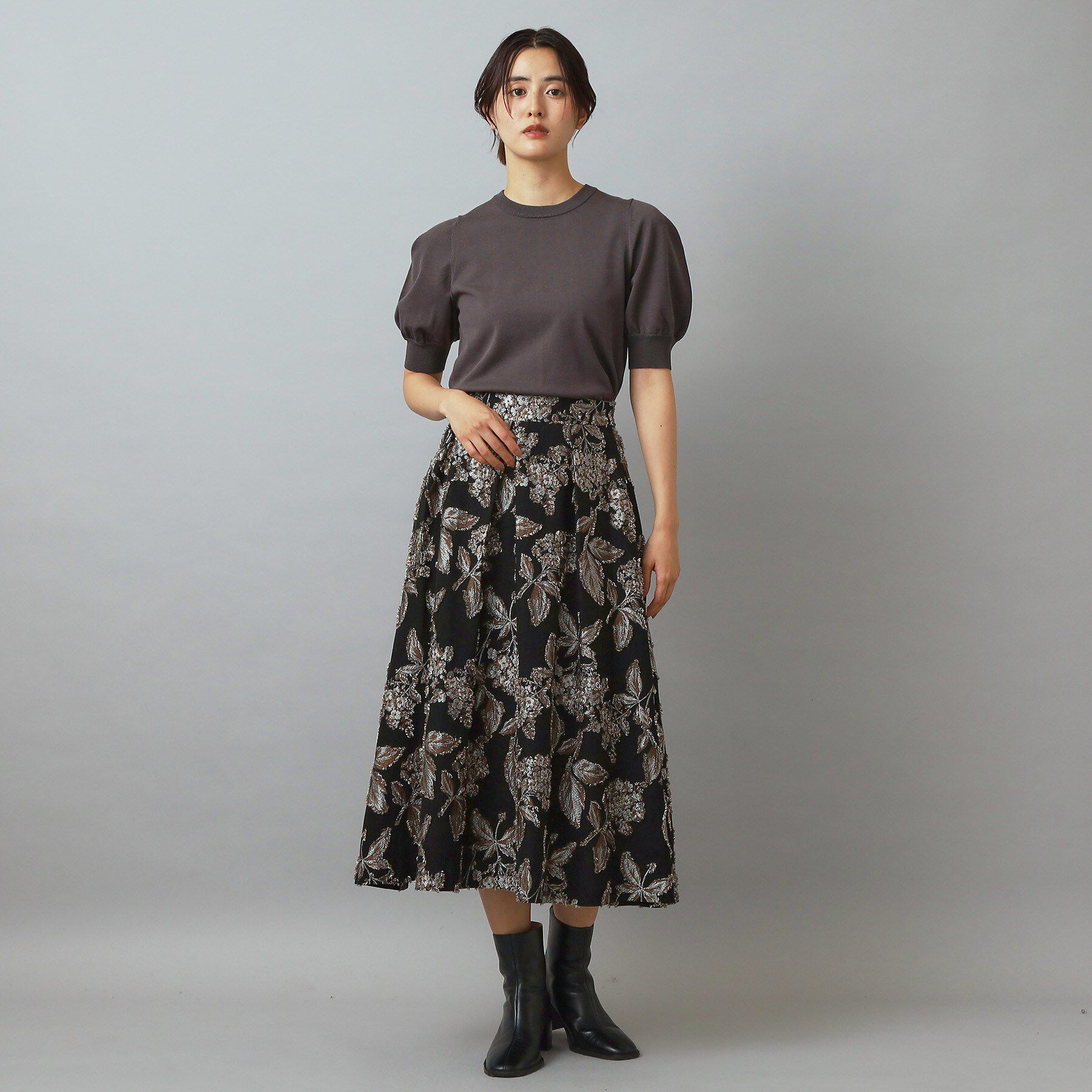 DRESSTERIOR「ジャカードフレアスカート」|スカート|