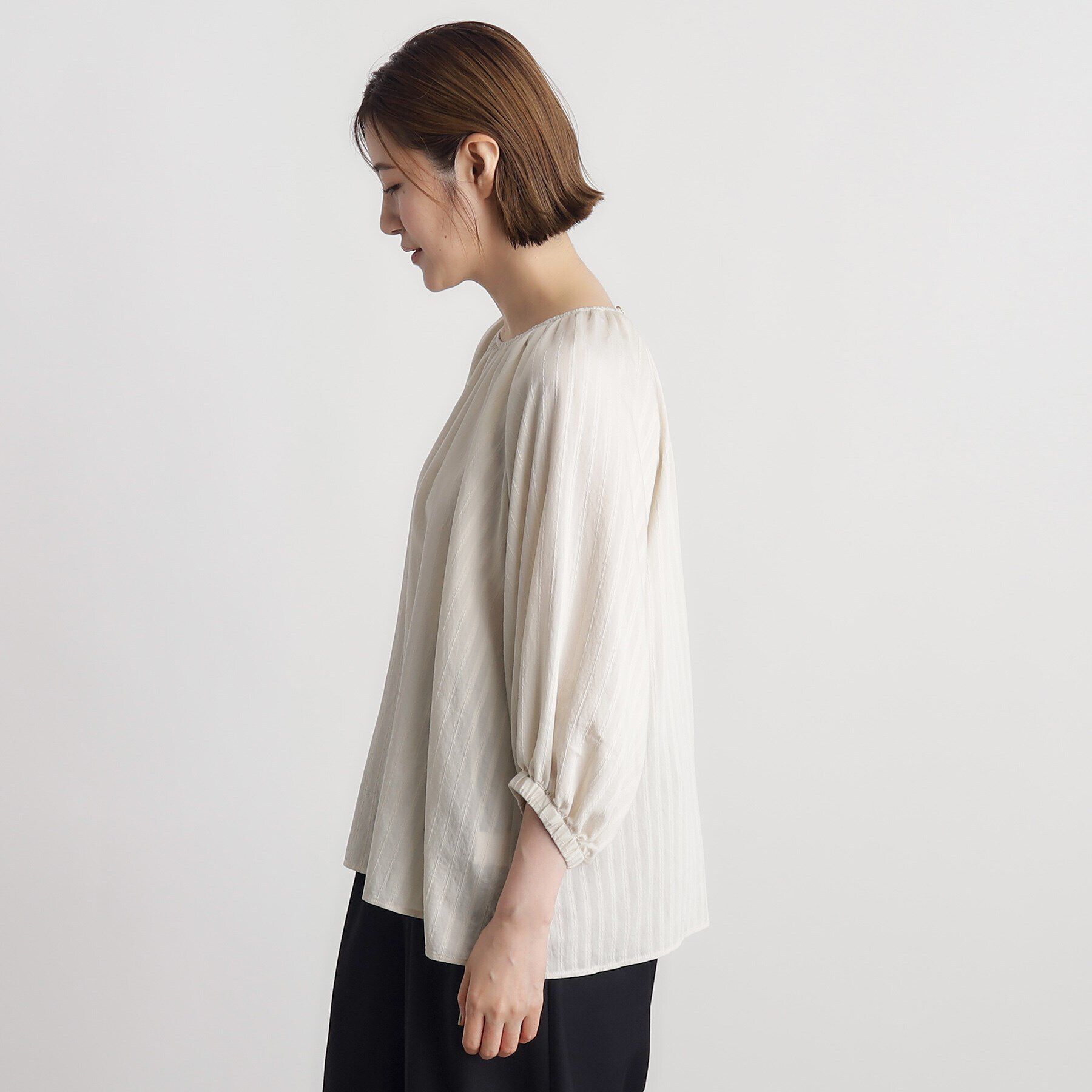 grove「ジャカードギャザーボリュームブラウス」|シャツ・ブラウス|