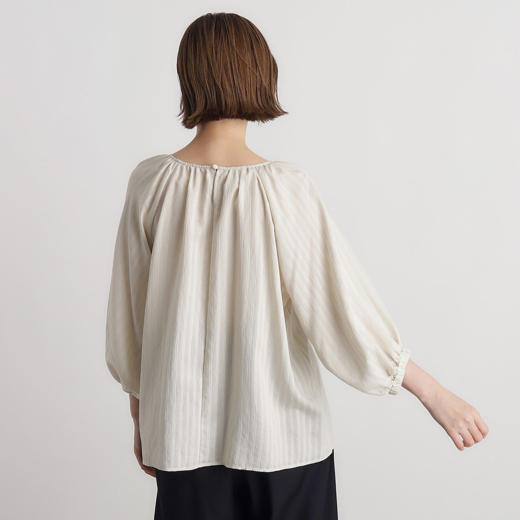 grove「ジャカードギャザーボリュームブラウス」|シャツ・ブラウス|