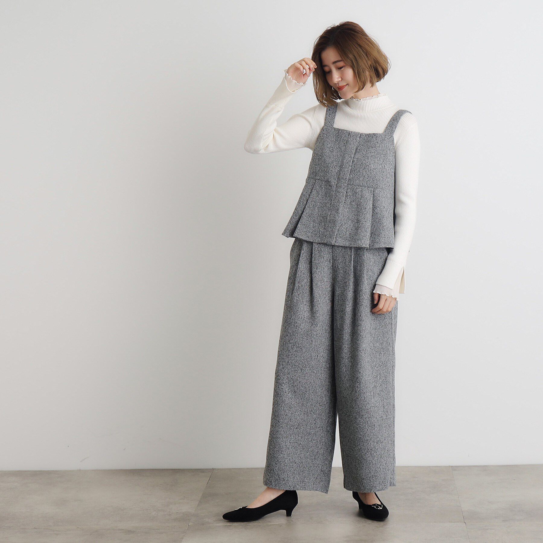 grove「大人気！待望のビスチェSET UP冬素材バージョン」|スーツ|グレー(012)